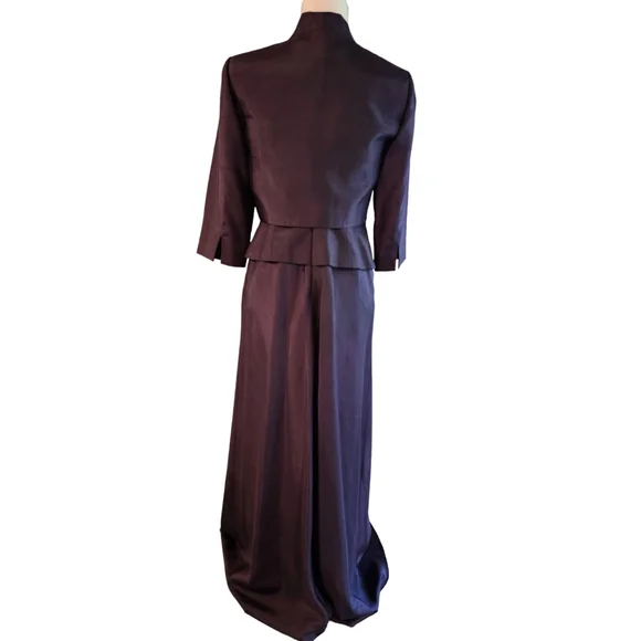 Jessica Howard Formal Evening Gown Dress & Jacket Women's 6 Eggplant Purple - Picture 7 of 16